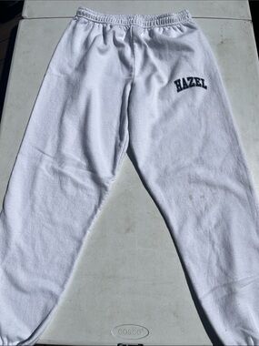 hazel White Sweat Joggers with Logo